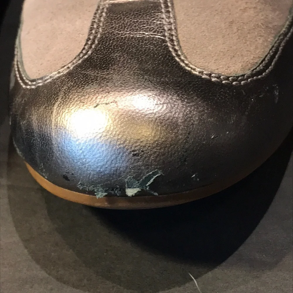 Cole Haan Grey Silver Sneaker Nike Air Soles Metallic Pewter Women's 9.5